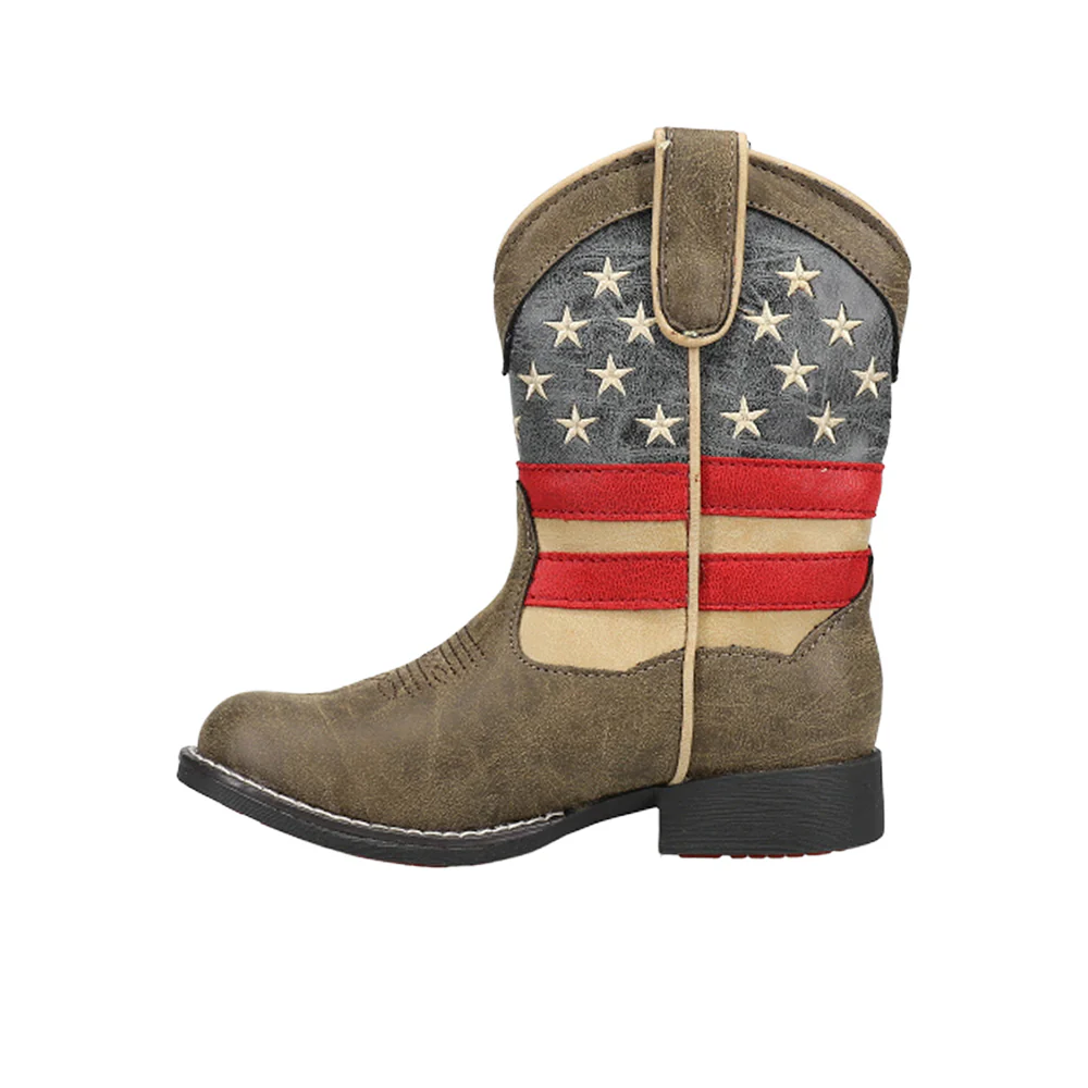 Patriot Round Toe Cowboy Boots (Youth) - Image 3
