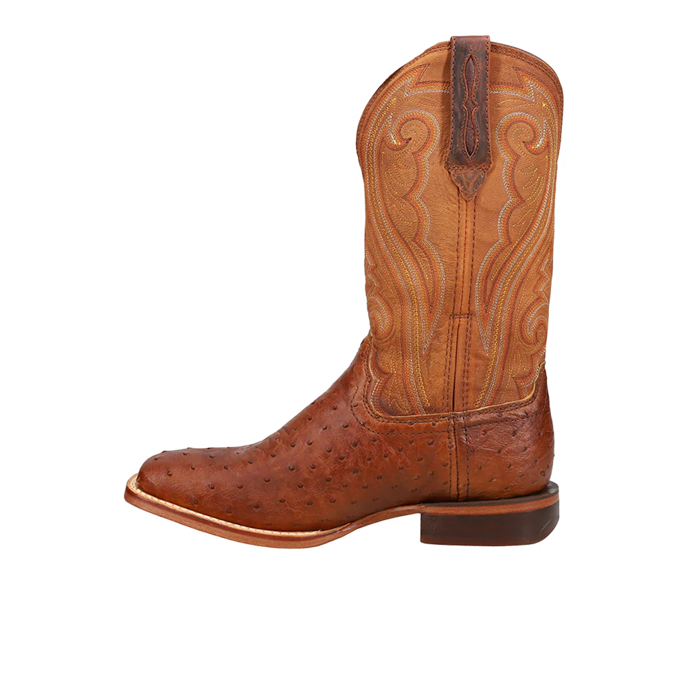 Premium Exotic Full Quill Ostrich Embroidered Pull On Round Toe Cowboy Boots - Image 3