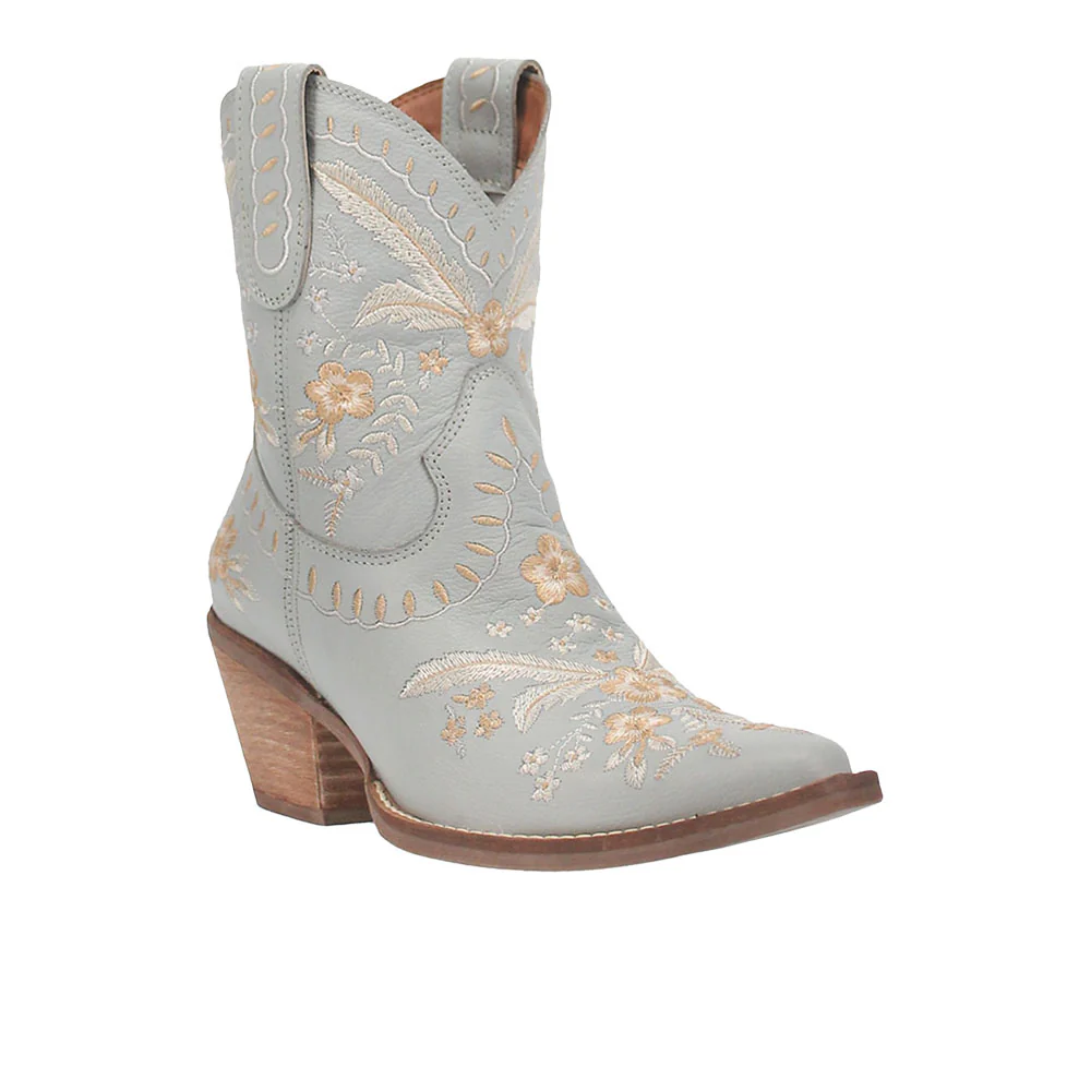 Primrose Floral Embroidered Snip Toe Cowboy Booties - Image 2