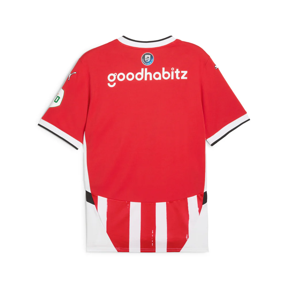 PSV Home Striped V-Neck Short Sleeve Replica Jersey - Image 2