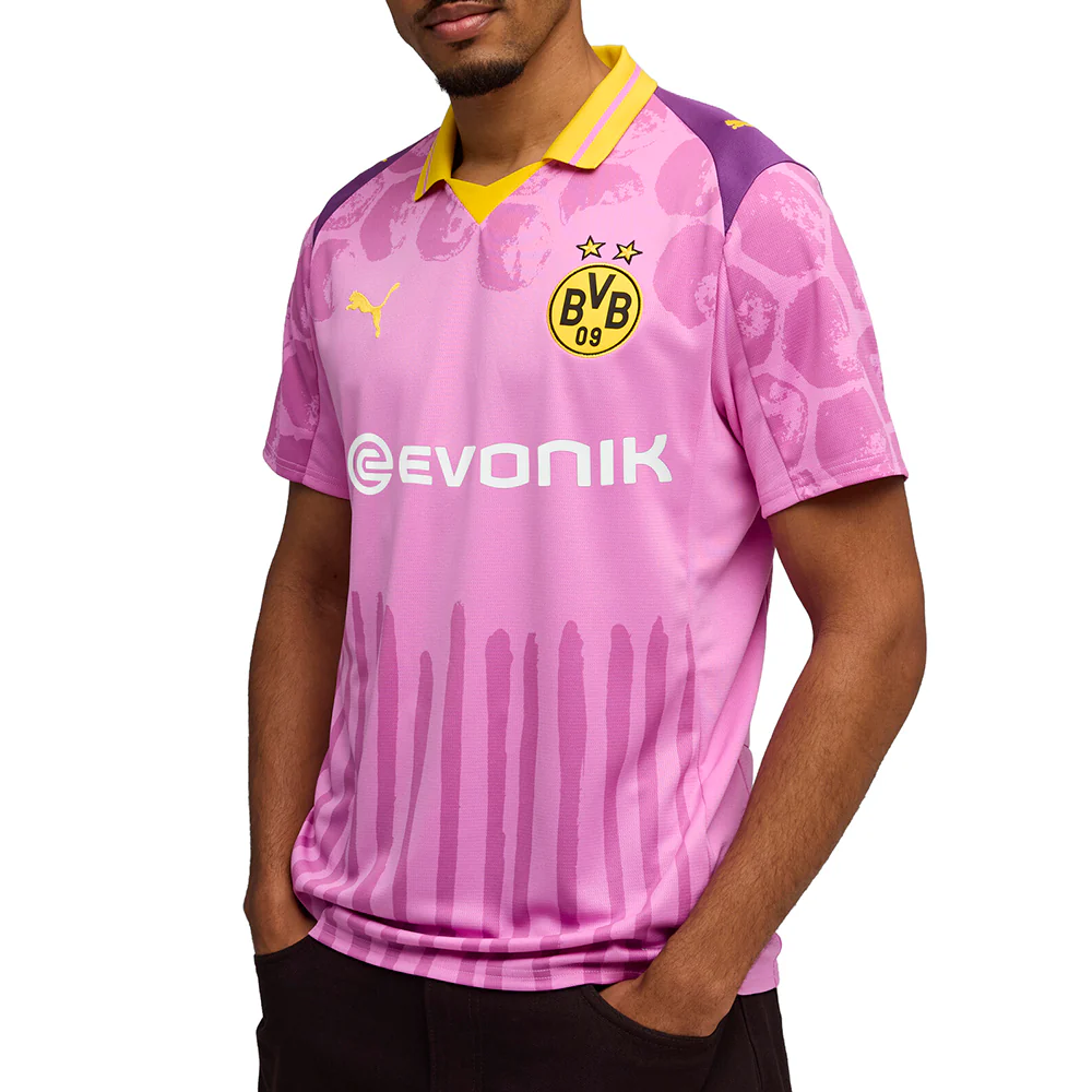 PUMA X KIDSUPER Borussia Dortmund Collared Short Sleeve Soccer Jersey Replica - Image 3
