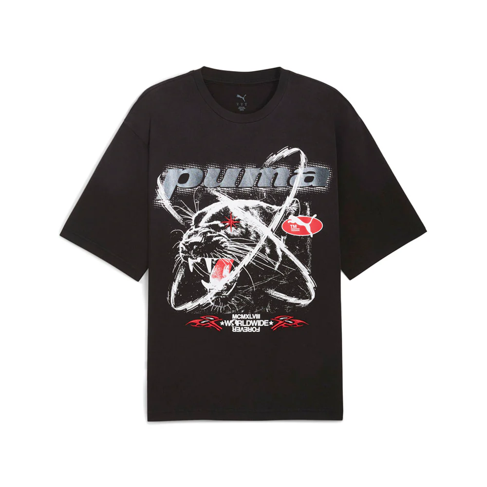 Pumatech-X Washed Boxy Graphic Crew Neck Short Sleeve T-Shirt