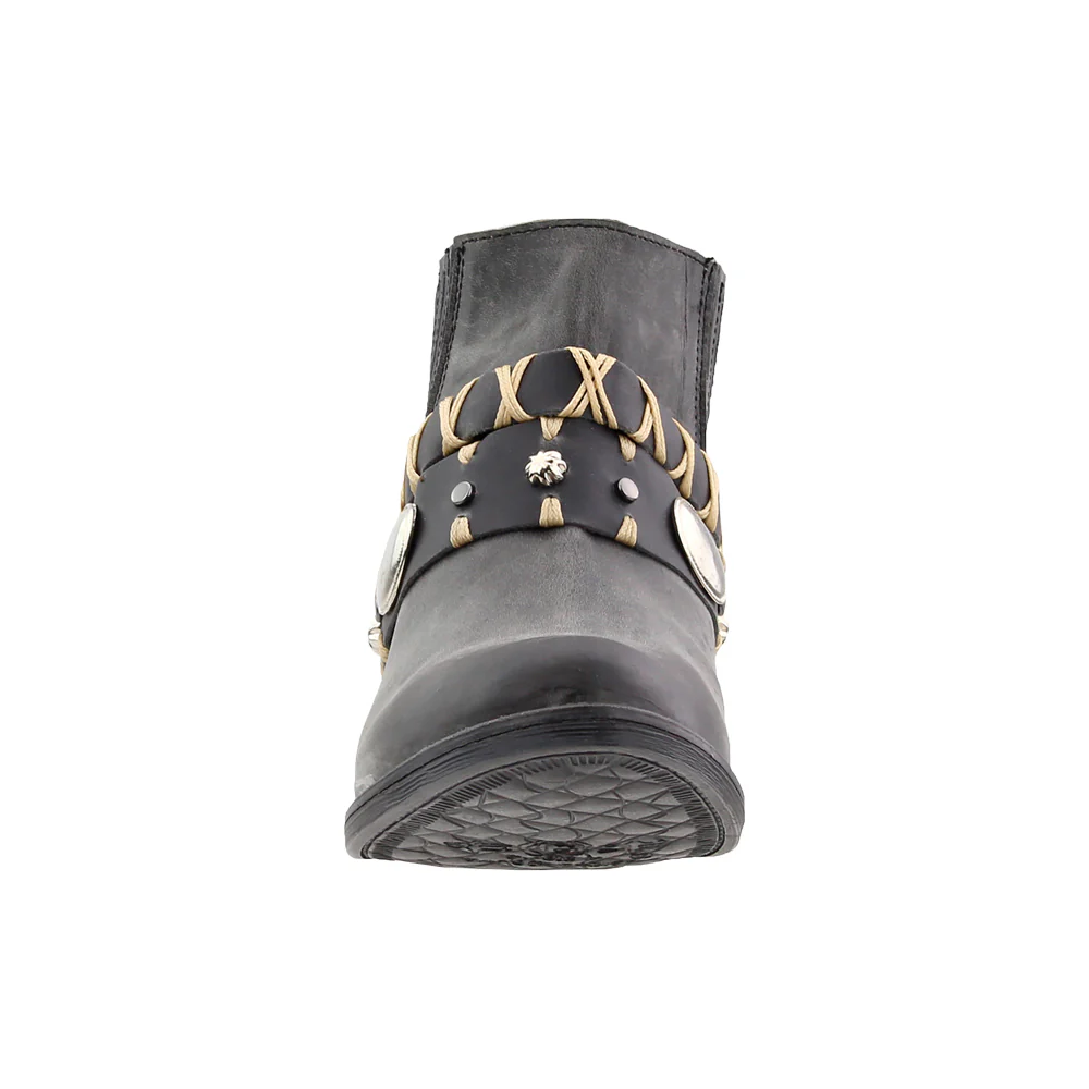 Studded Pull On Round Toe Cowboy Boots - Image 5