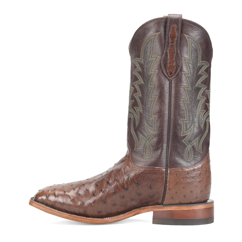 Rancher Full Quill Ostrich Square Toe Pull On Cowboy Boots - Image 3