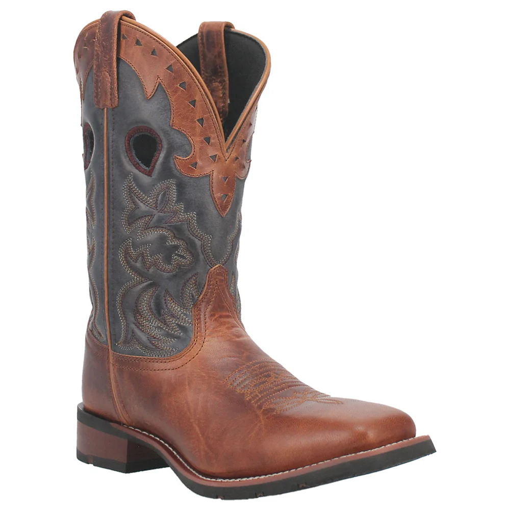 Ross Embroidered Square Toe Pull On Cowboy Boots - Image 2