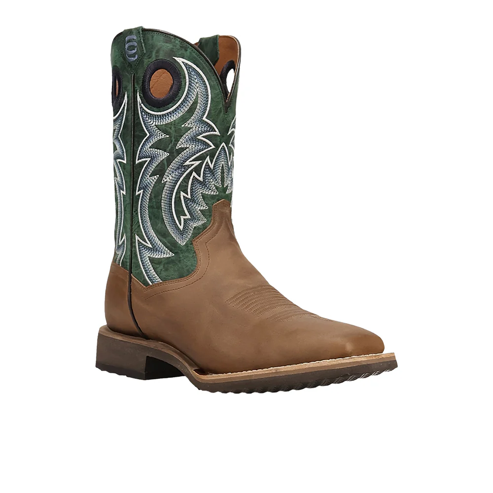 Royston Leather Square Toe Pull On Cowboy Boots - Image 2