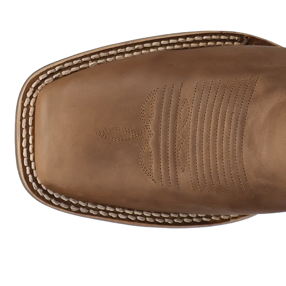 Royston Leather Square Toe Pull On Cowboy Boots - Image 4