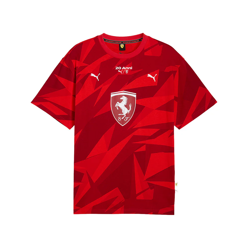 Scuderia Ferrari 20 Years Of Red Crew Neck Short Sleeve T-Shirt