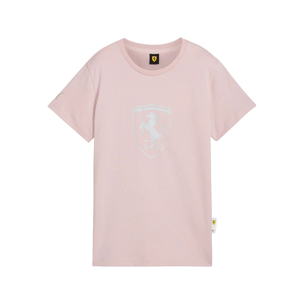 Scuderia Ferrari Sportswear Tonal Shield Crew Neck Short Sleeve T-Shirt