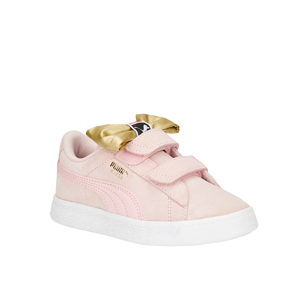 Suede Classic Light Flex Bow V Slip On Sneakers (Little Kid) - Image 2