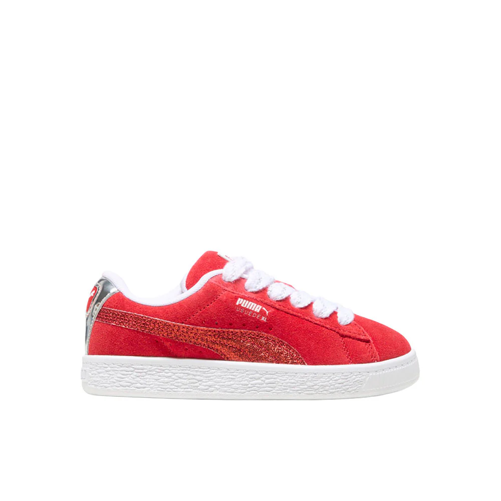 Suede XL Glitter Lace Up Sneakers (Little Kid)