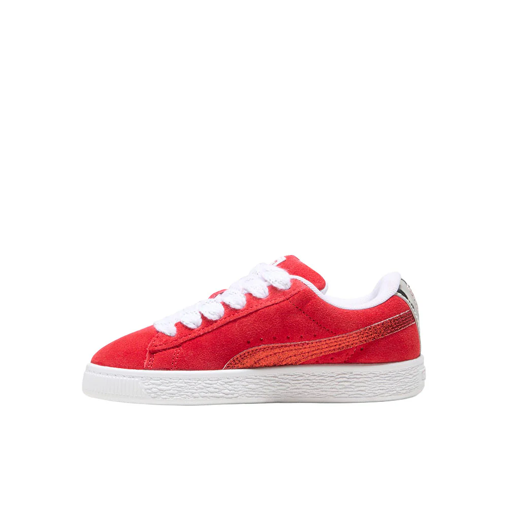 Suede XL Glitter Lace Up Sneakers (Little Kid) - Image 3