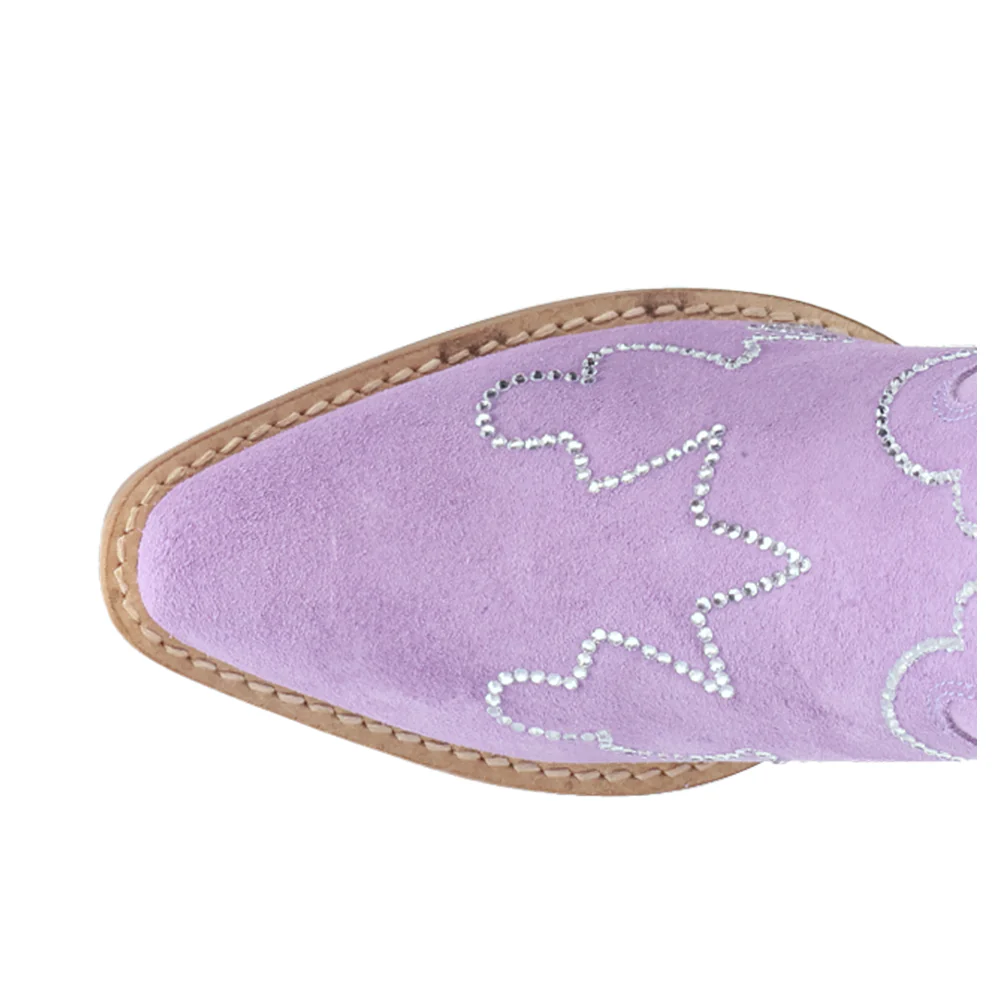 Tiny Pony Suede Leather Snip Toe Cowboy Booties - Image 4