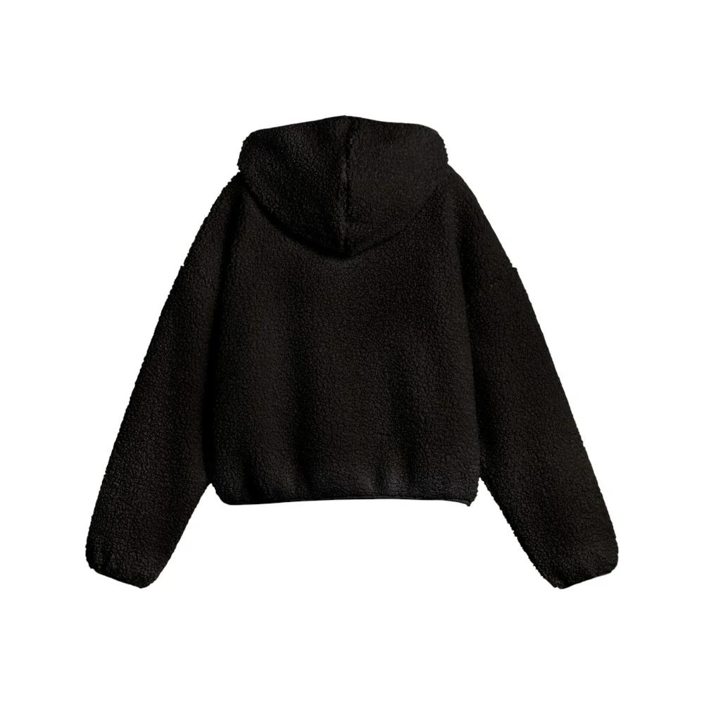Wardrobe Essentials Oversized Polar Fleece Quarter Zip Hoodie - Image 2
