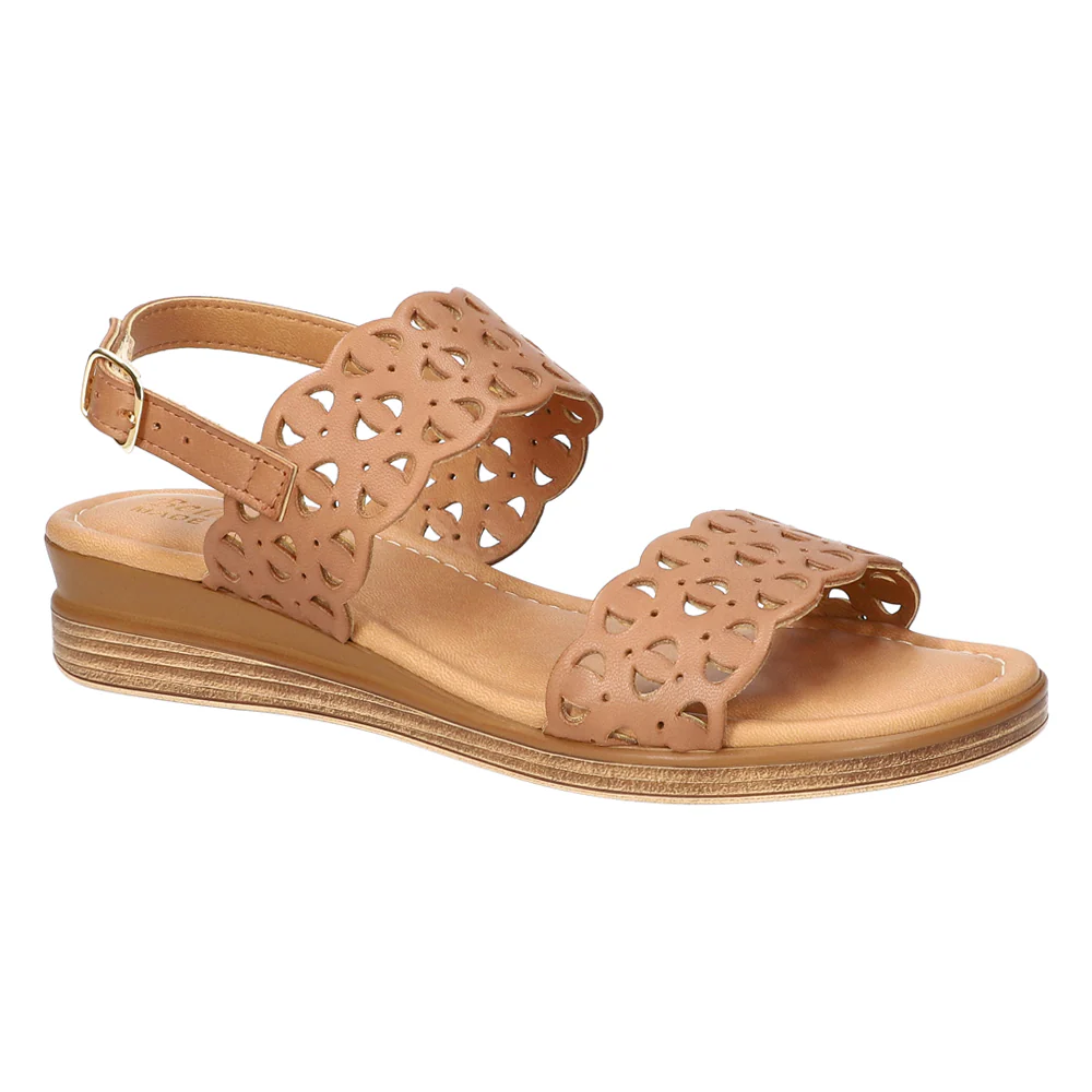 Zoe-Italy Cut Out Wedge Sandals - Image 2